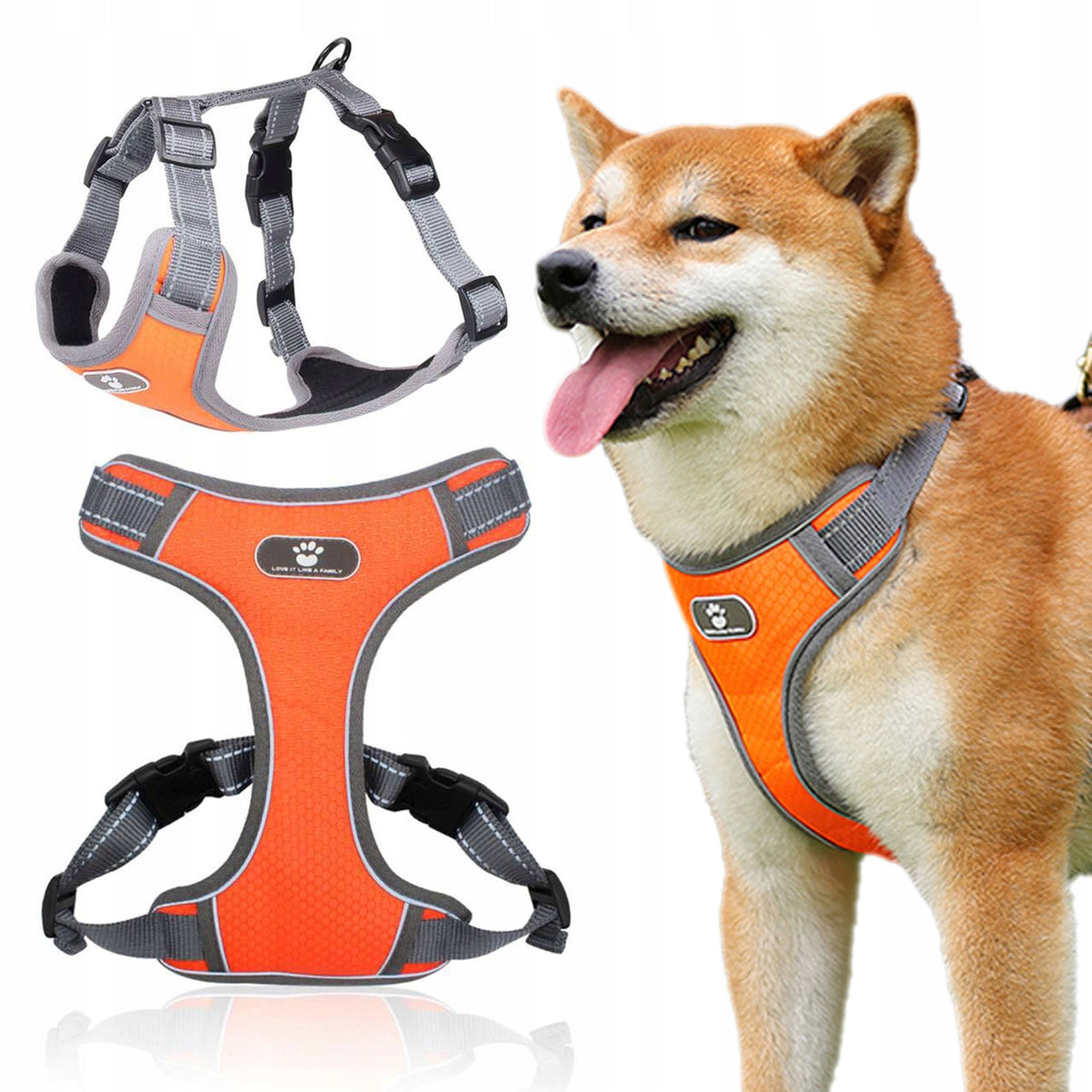 Harness For Large Dog Guard Adjustable Pressure-Free Reflective Adjustment M