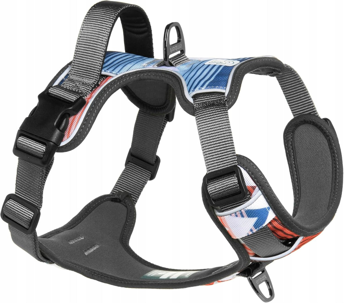 Harness dog harness without pull with 2 leash clips Size S