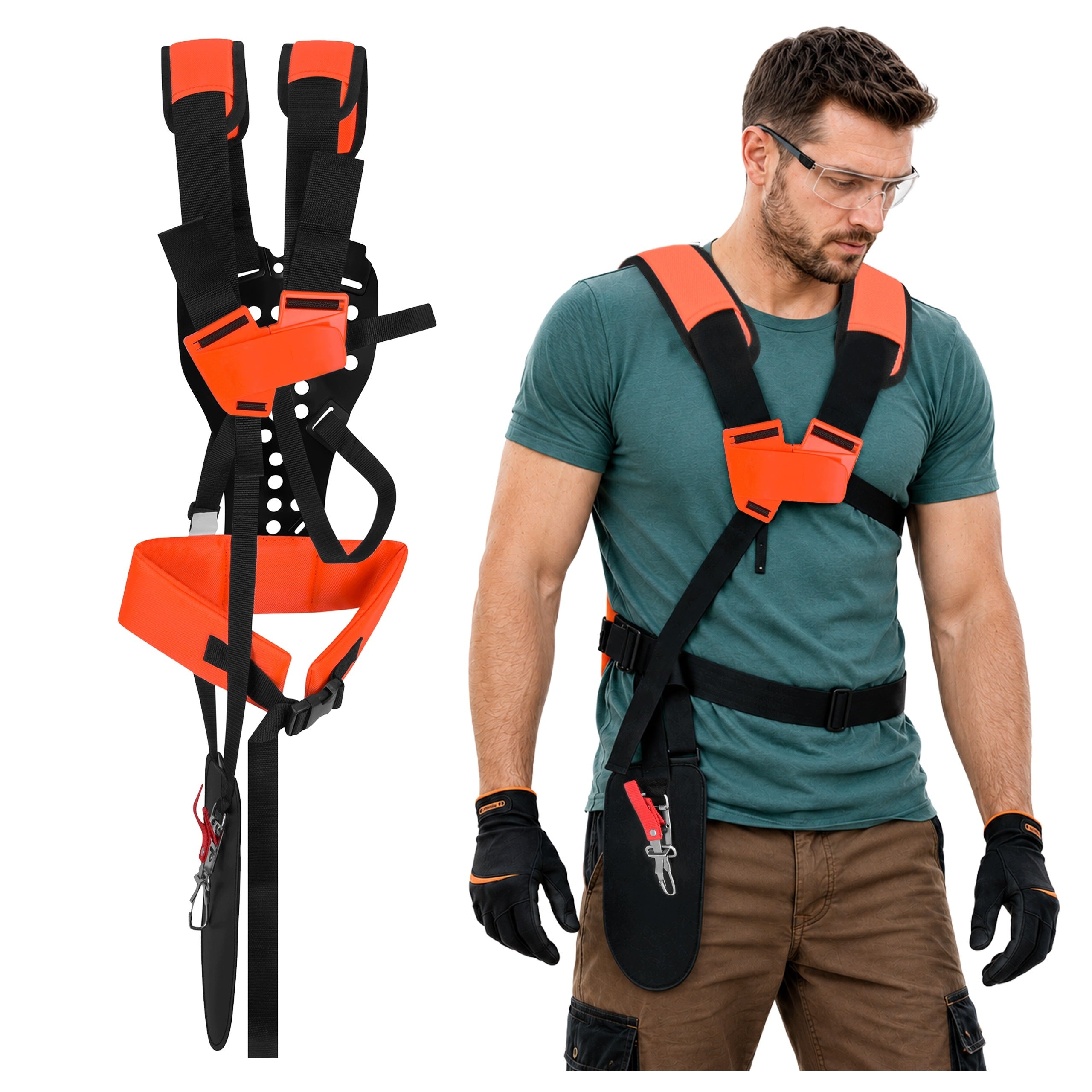 Harness for Combustion Scythe Harness Support Belts Trimmers Strong Adjustable