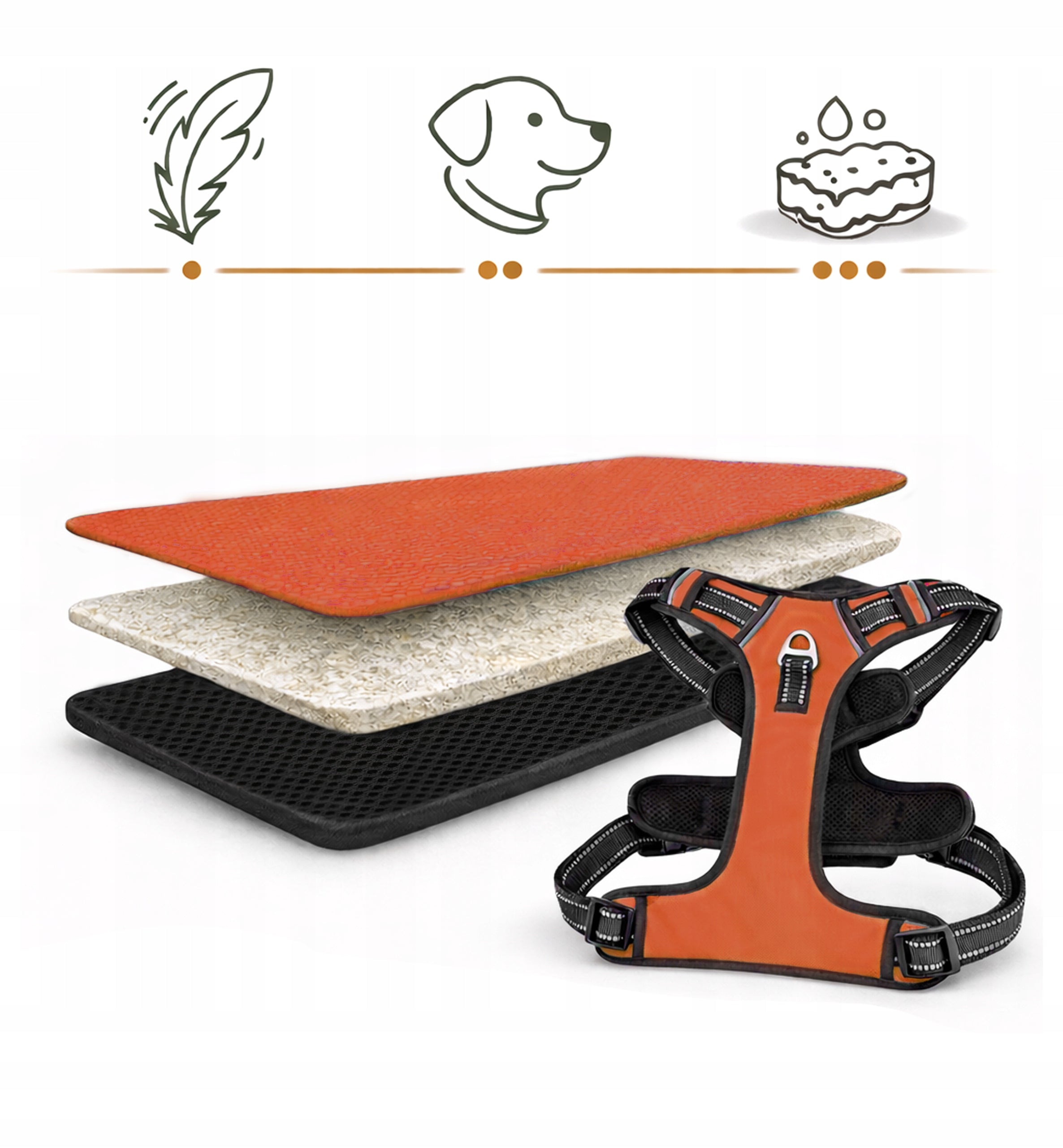 Harness for French bulldog pressure-free guard HUGGY DOGGY adjustable M Brand HUGGY DOGGY