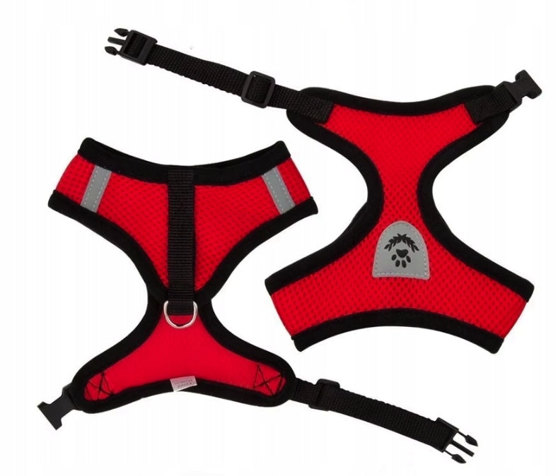 Harness with leash for small dog cat red S reflective pressure-free Manufacturer code 21864528