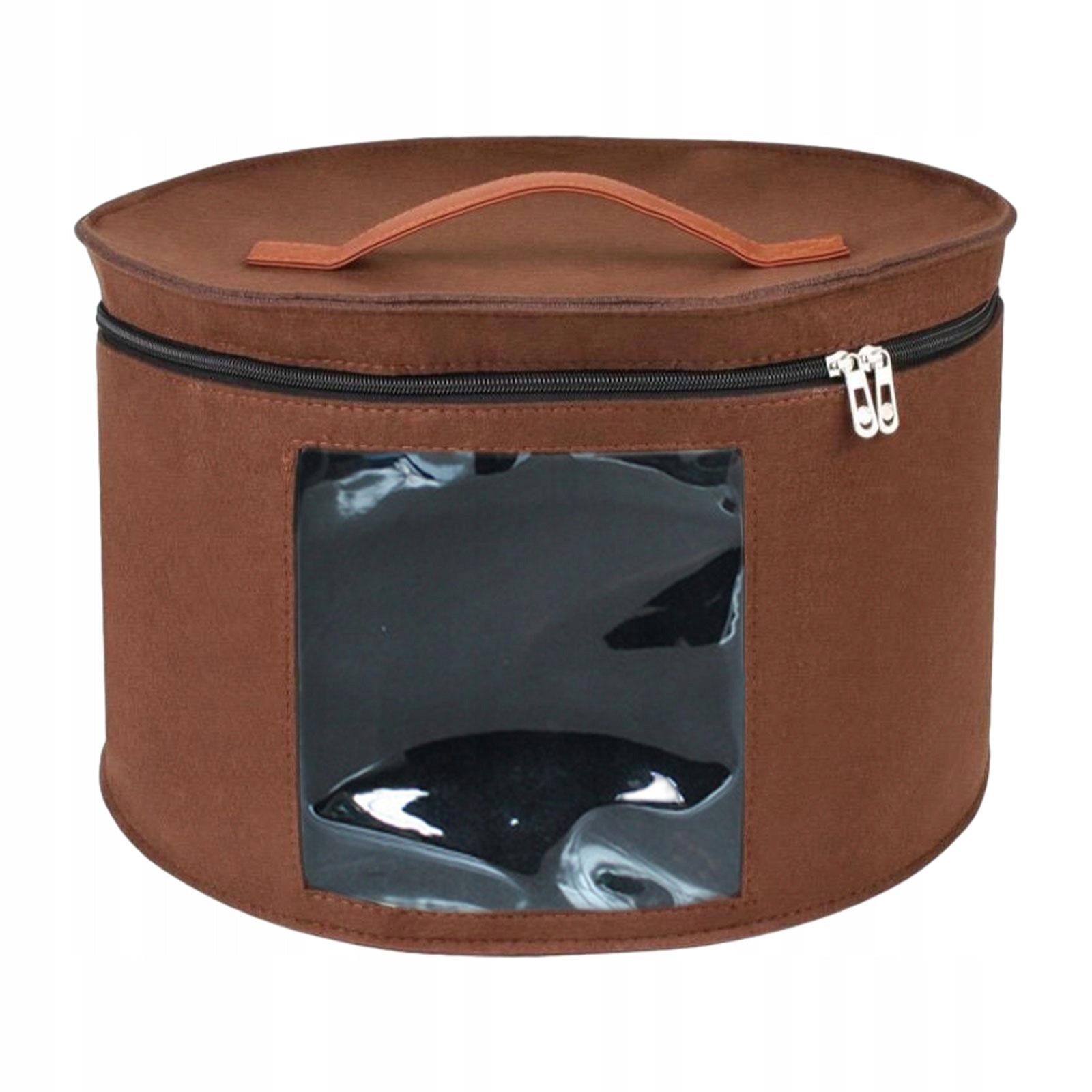 Hat Storage Box Hat Box Stackable Stuffed Animal Toy Storage, Brown 33x26cm Brand no brand