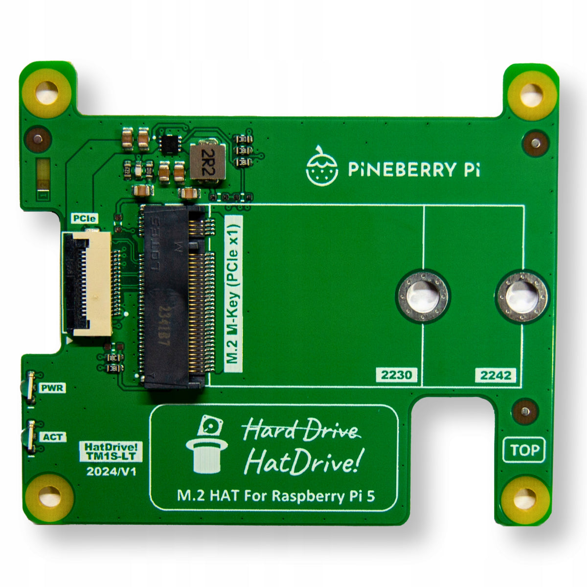 HatDrive Adapter! Top Lite PCIe to NVMe 2230 2242 drives for Raspberry Pi 5 Packaging status original