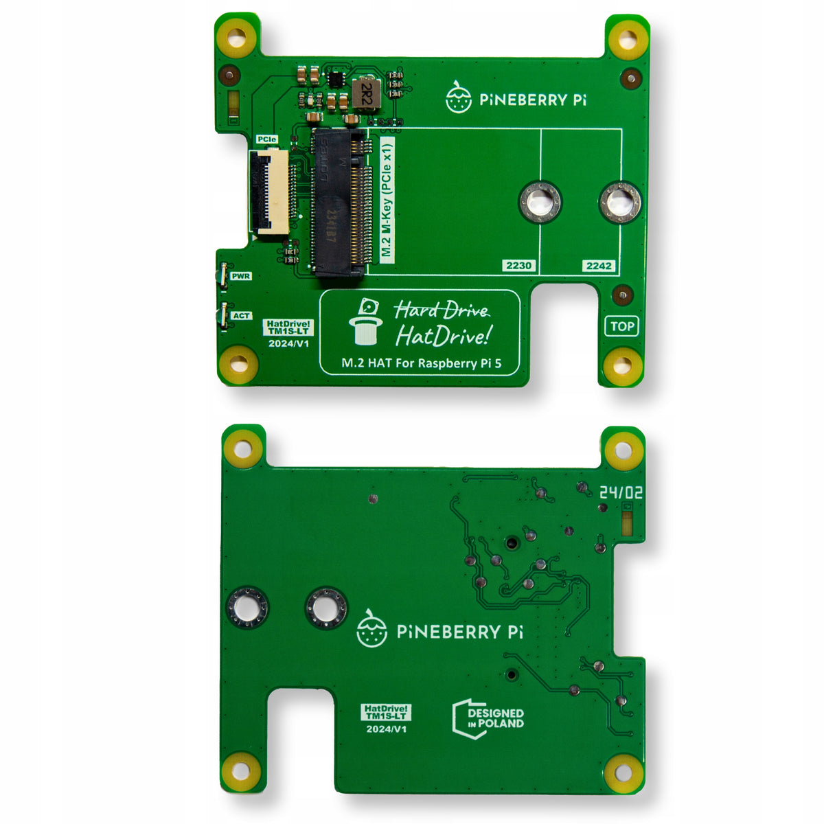 HatDrive Adapter! Top Lite PCIe to NVMe 2230 2242 drives for Raspberry Pi 5