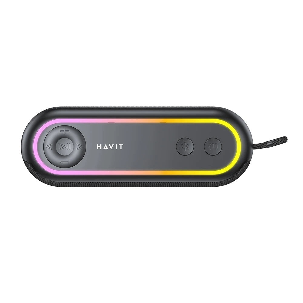 Havit USB-C Speaker, 5.3, TWS, TF, USB, FM, AUX, RGB, IPX5, 2400 - Black Brand Havit