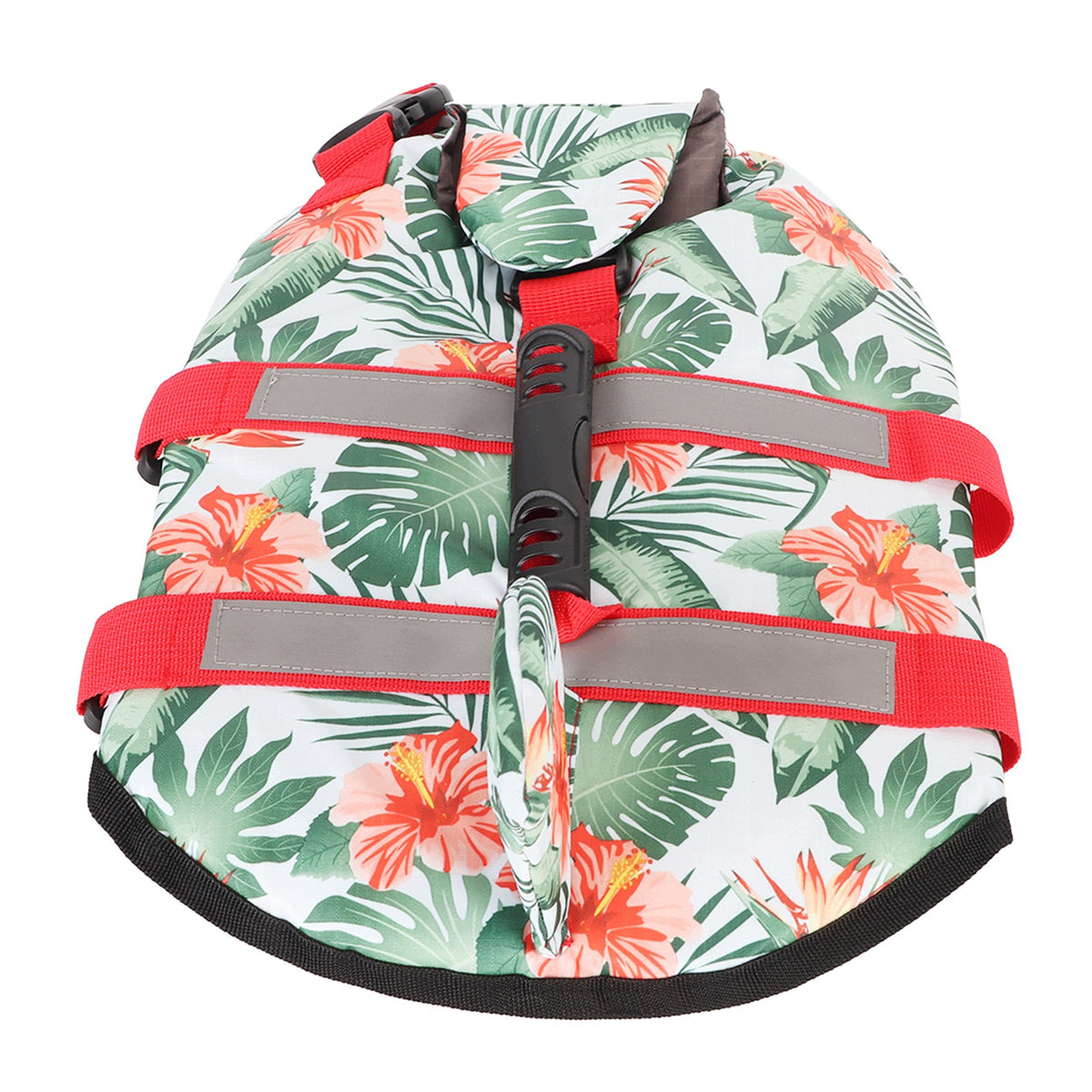 Hawaiian Style Dog Life Jacket Reflective Strap with A0