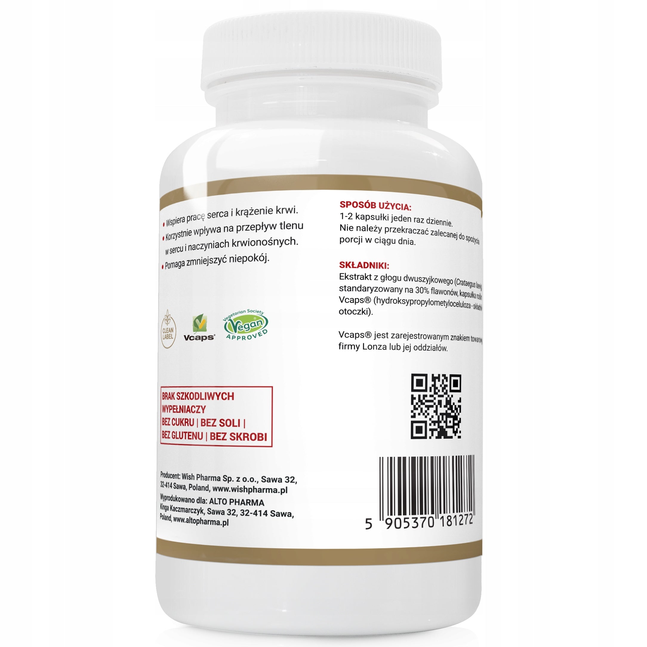 Hawthorn Extract 500mg Support HEART CIRCULATION Alto Pharma 90 kaps. Brand Alto Pharma