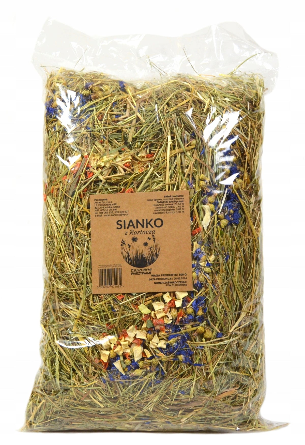 Hay with Dried Vegetables for Rabbit Rodent Hamster Pigs 500g