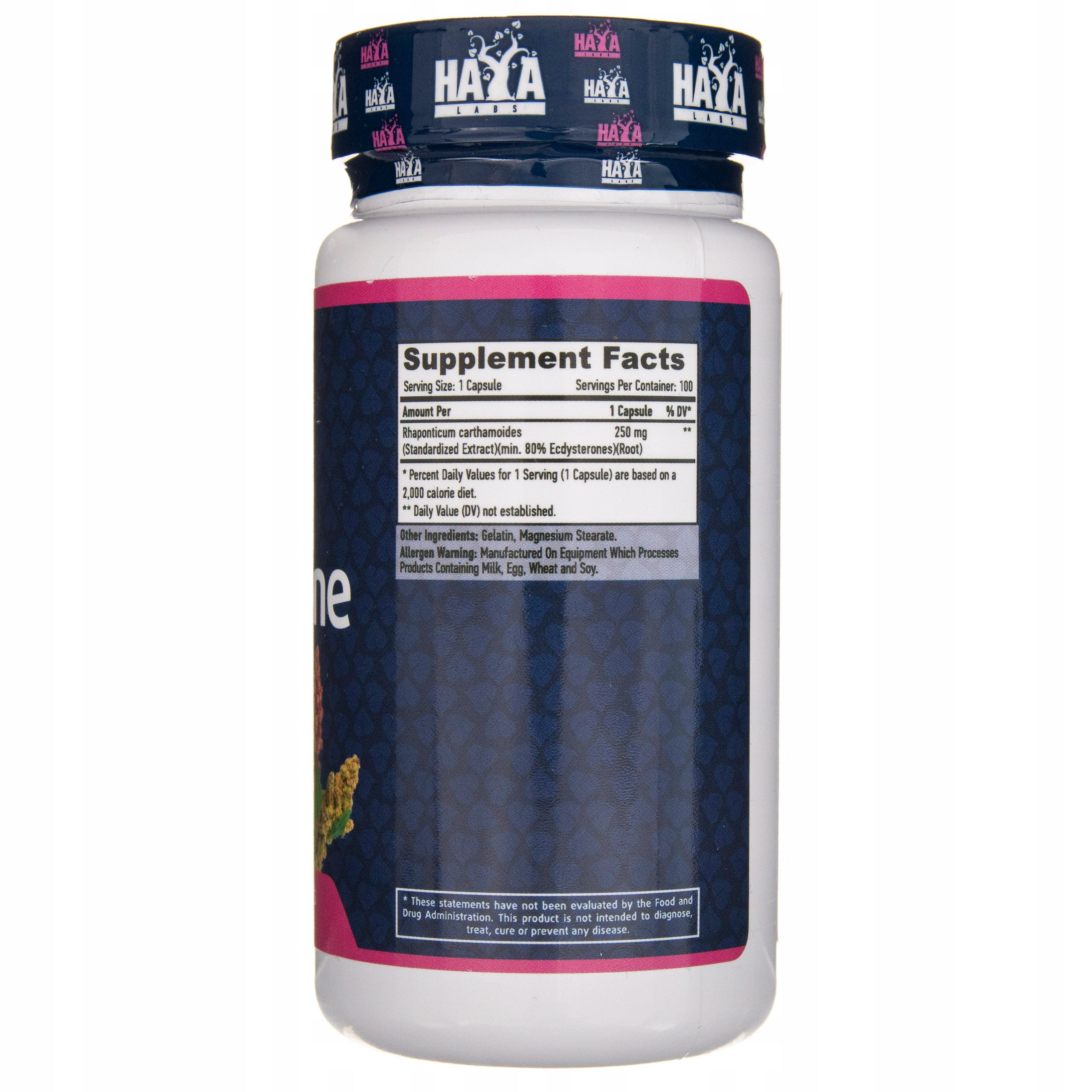 Haya Labs Ecdysterone 250 mg Strength Energy Regeneration 100 kaps Expiration date at least 1 year from the date of purchase