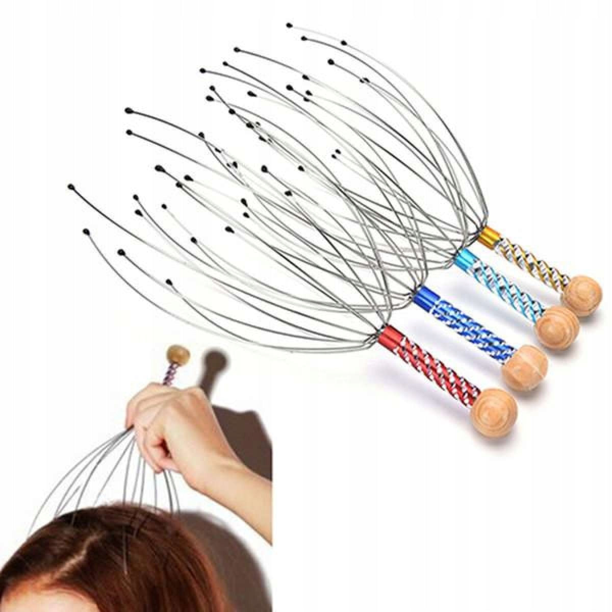 Head massager !HIT wooden knob Color gray
