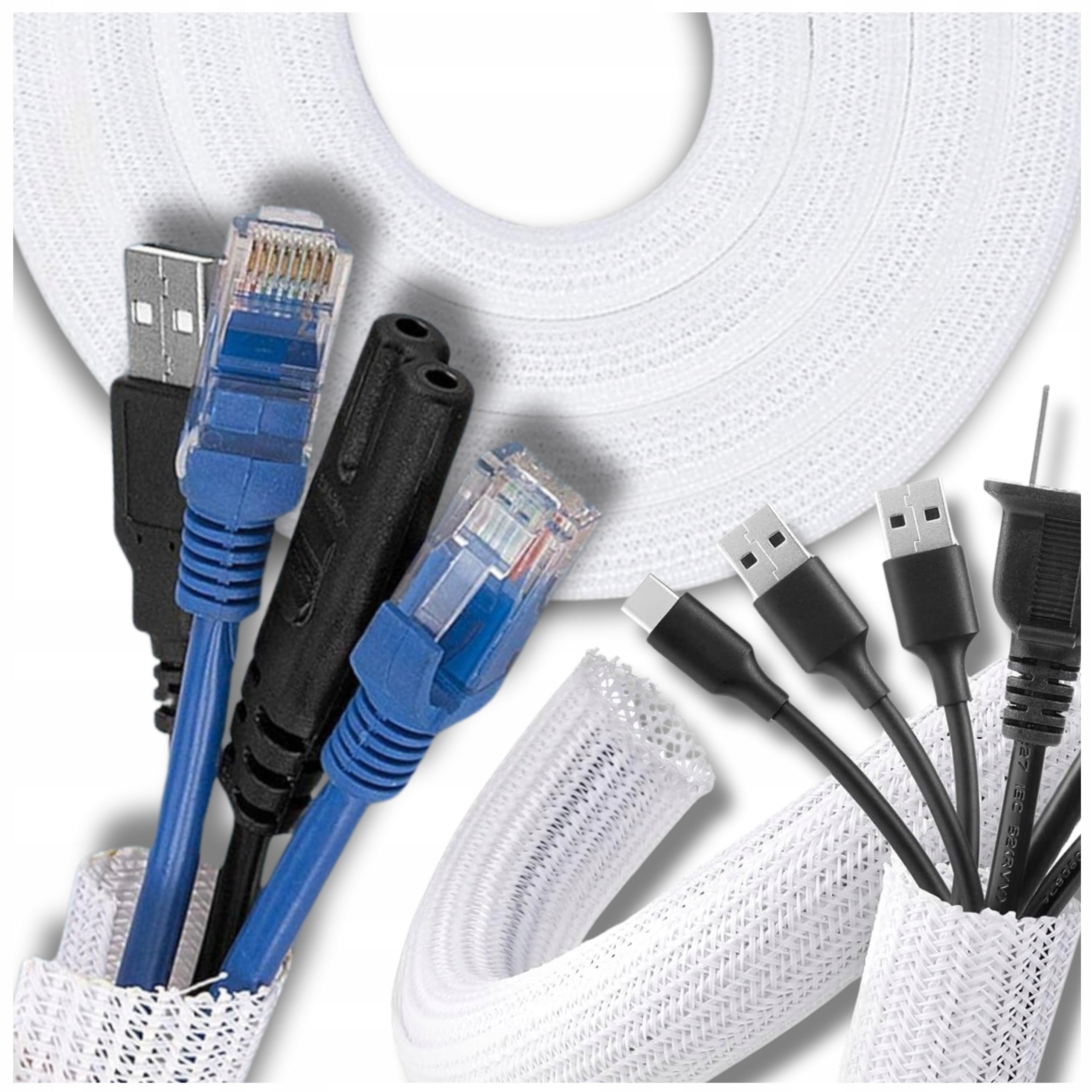 Headband Cable Masker Cover 1m Masking Cable White Organizer Packaging status original