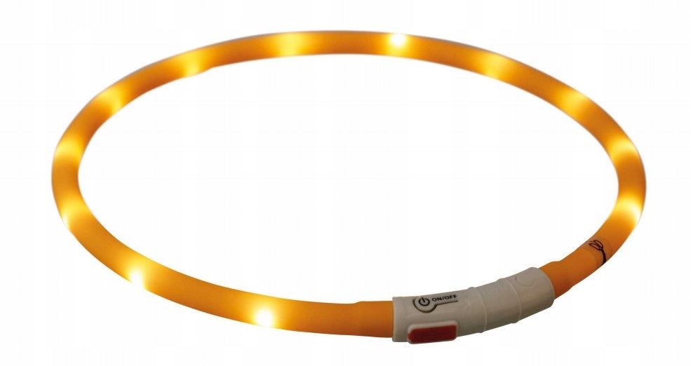 Headband LED glowing dog collar orange XS-XL