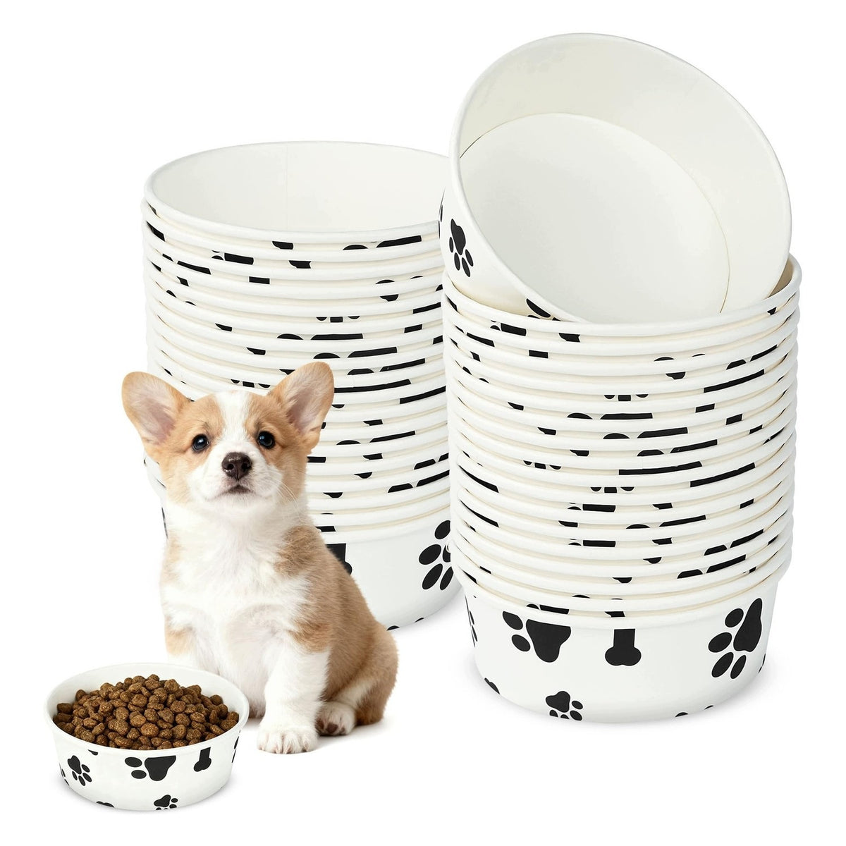 Headboard Pet Bowls - 50 Pieces - Paper
