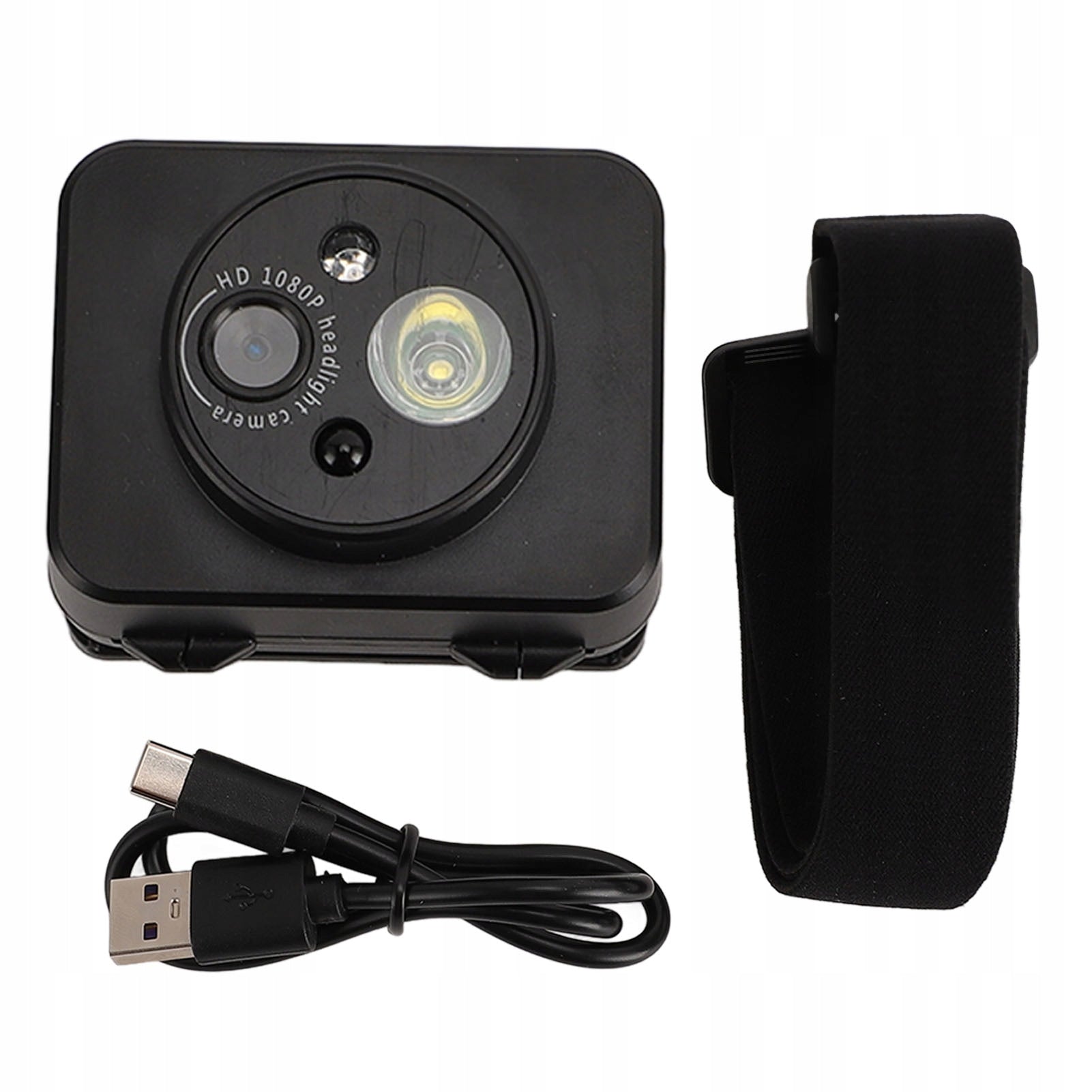 Headlight Video Camera, 1080P LED Headlamp with Flashlight for Driving on