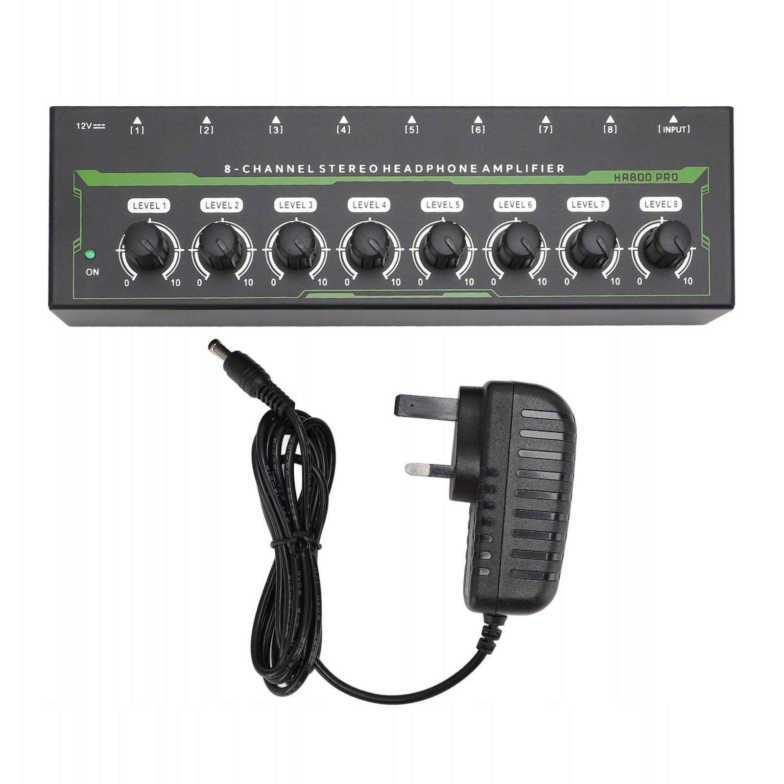 Headphone Amplifier, 8-Channel Headphone Amplifier TS Connector 1/8 inch