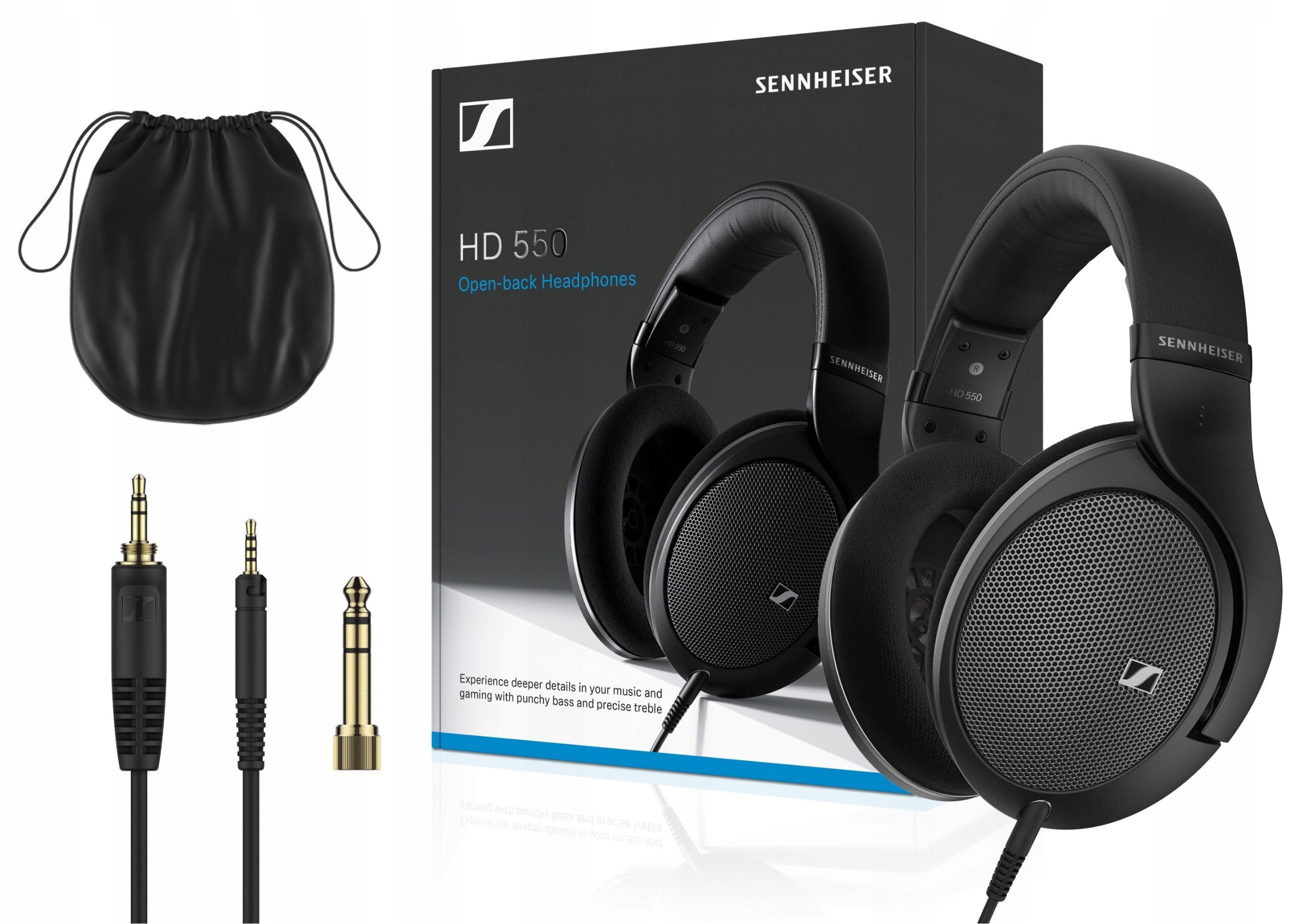 Headphones SENNHEISER HD 550 150 Ohm 106,7 dB 6-39500 Hz 3,5/6,3 mm + CASE