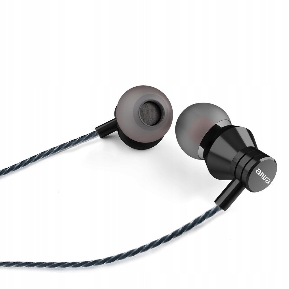 Headphones dock. AIWA ESTM-50BK mic, Black