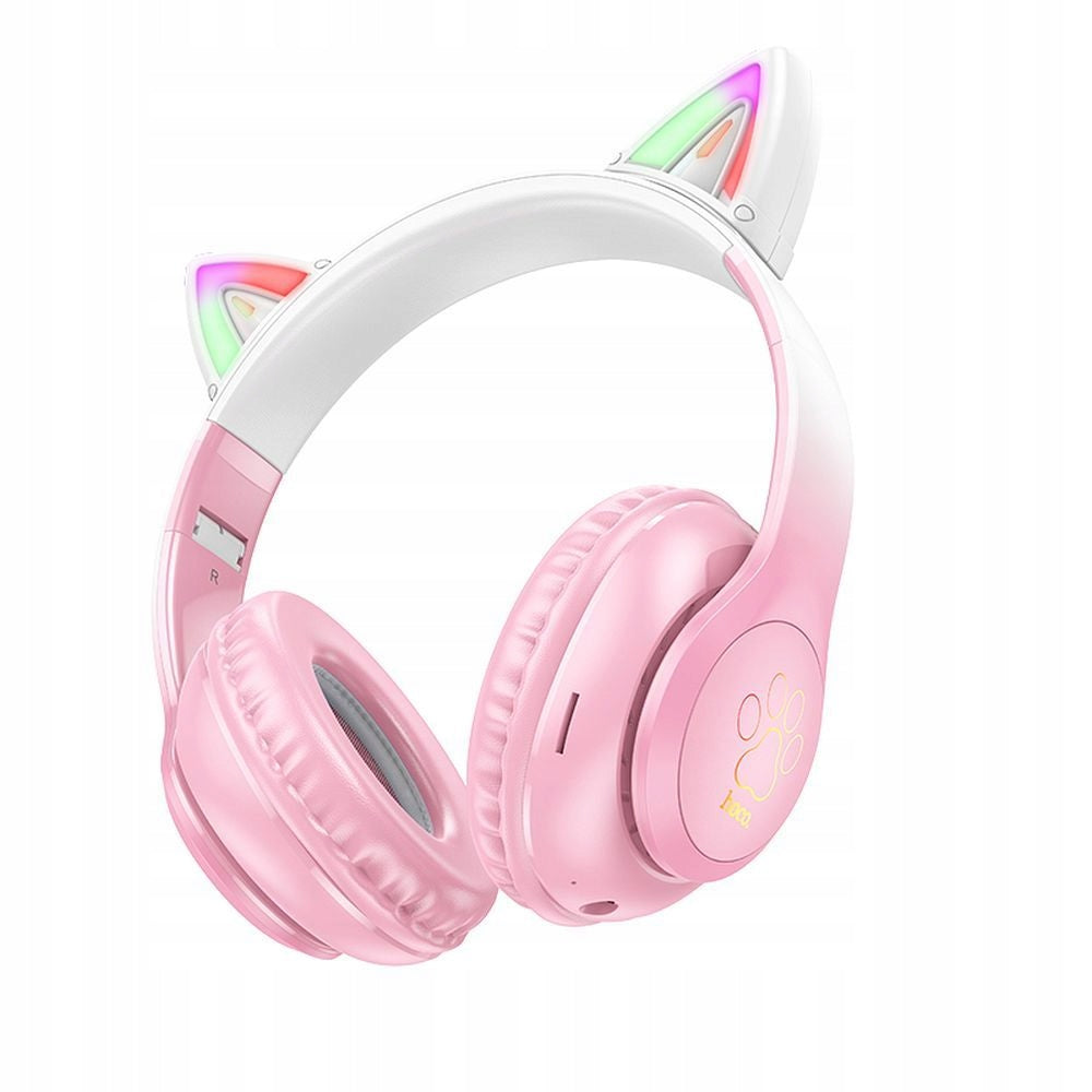Headset Headphones HOCO W42 Cat Ears Cherry Blossom MegaBAS Birthday Gift