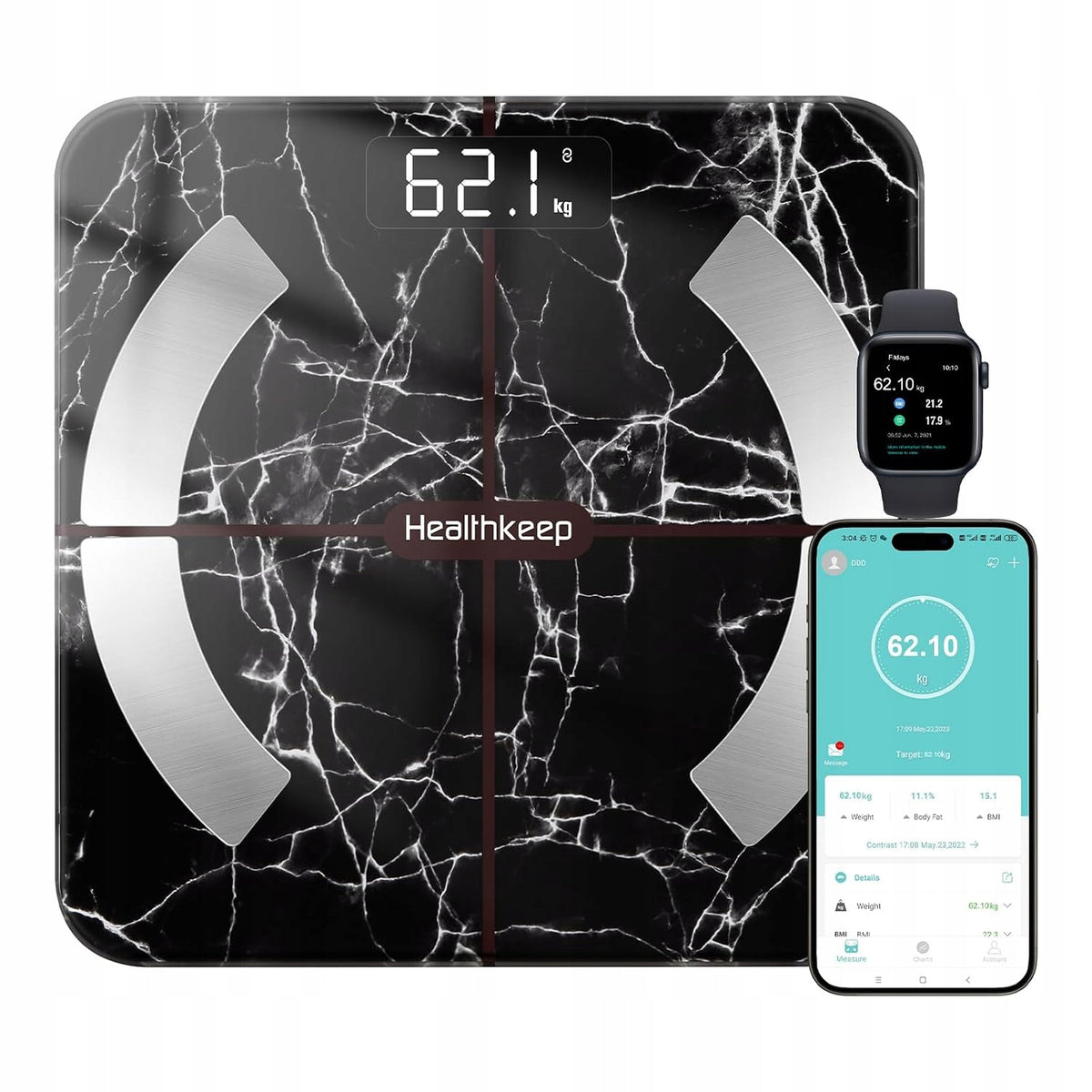 Healthkeep Smart Bluetooth Bathroom Scale Body Composition Analysis