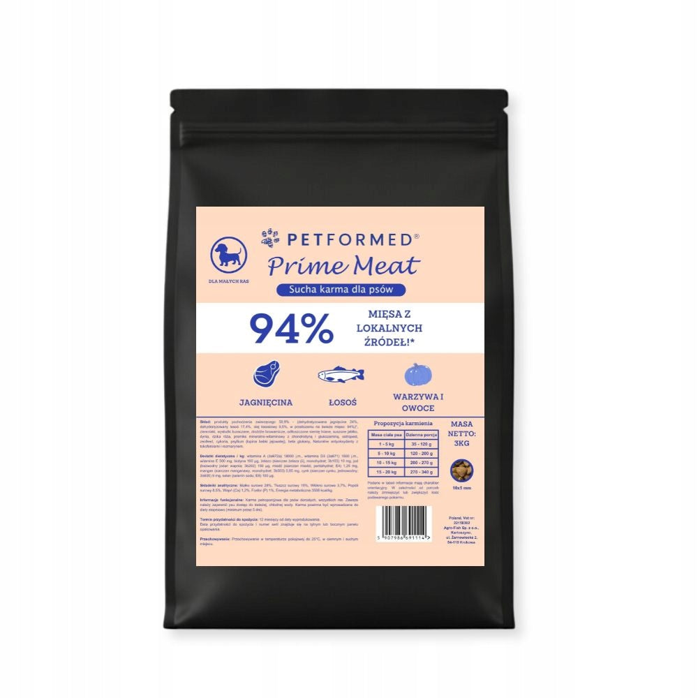 Healthy Dry Food PETFORMED Lamb with Salmon 3 kg For Small Dogs