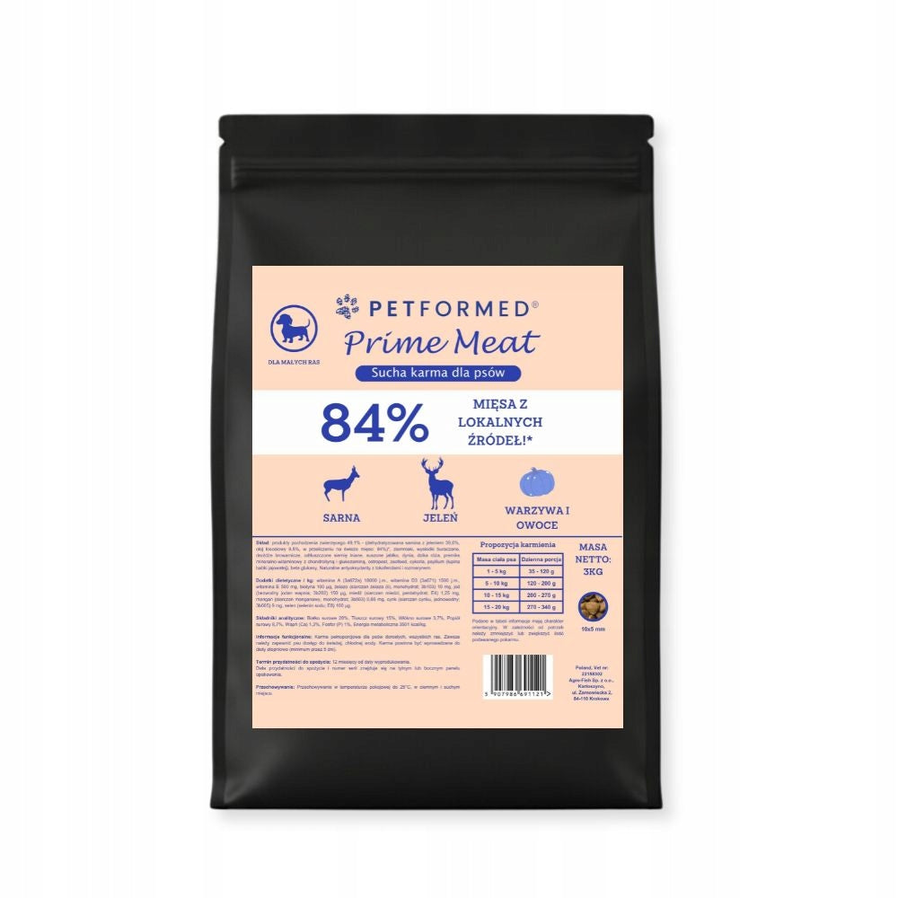 Healthy Dry Food PETFORMED venison 3 kg For Small Dogs Hypoallergenic