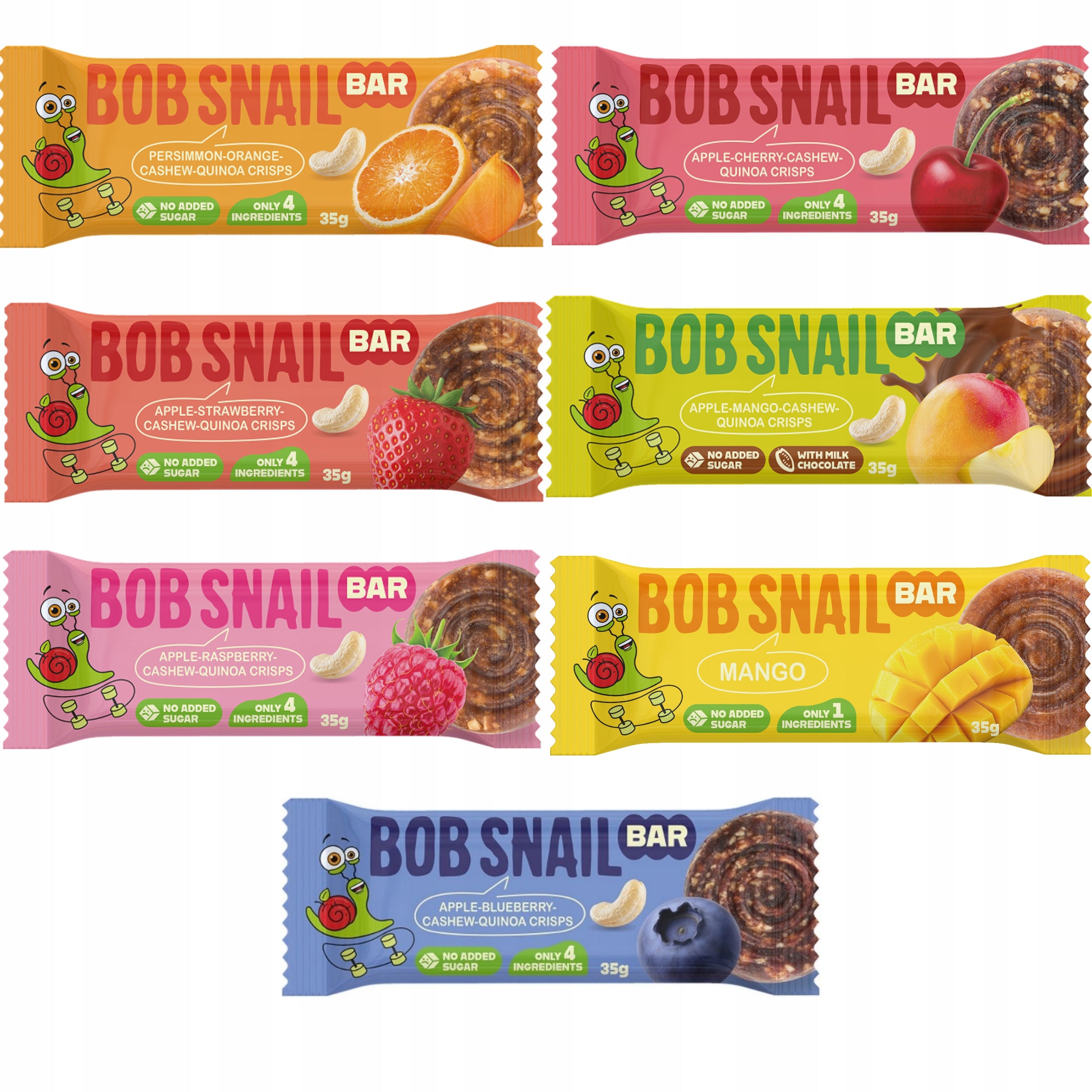 Healthy Fruit Bars Mix Bars 7 x 35g Bob Snail ( 7 Flavors)