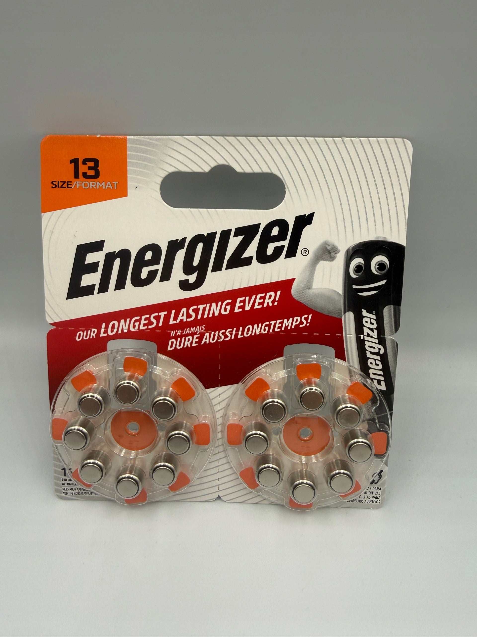 Hearing Aid Batteries 16 Pcs Format 13 ENERGIZER PR48 1.45V Battery Packaging status original