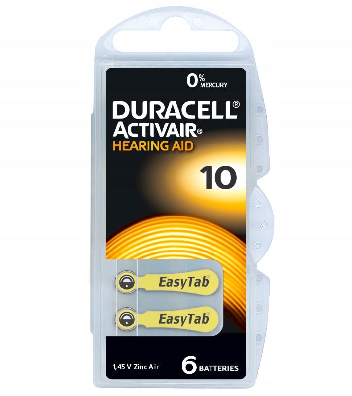 Hearing Aid Batteries DURACELL 10 PR70 ZincAir 60 pcs. Packaging status original