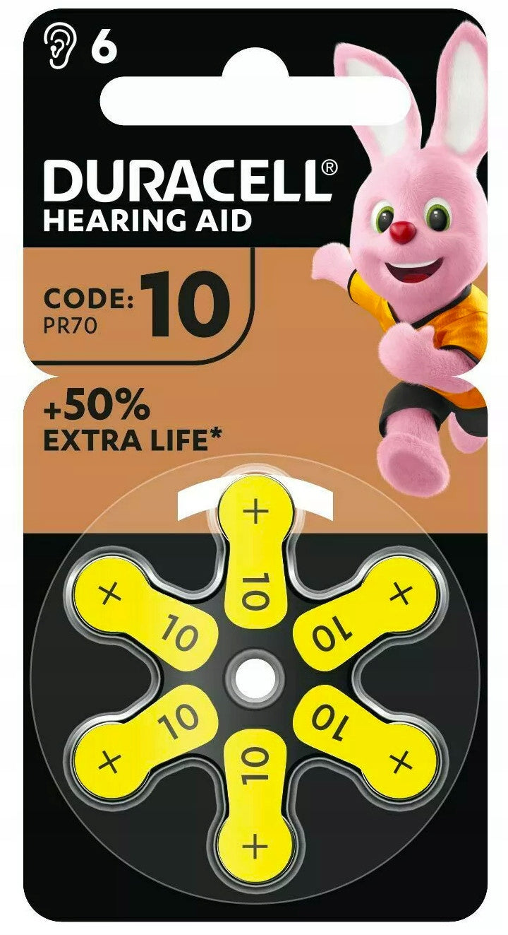 Hearing Aid Batteries DURACELL DA10 +50% EXTRA LIVE 60pcs Packaging status original