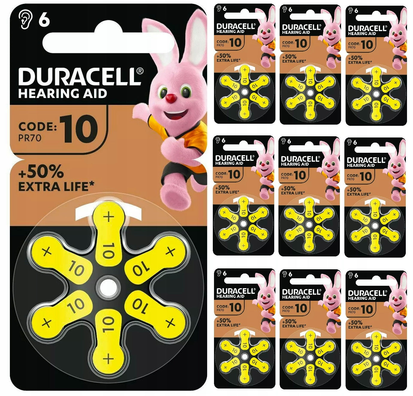 Hearing Aid Batteries DURACELL DA10 +50% EXTRA LIVE 60pcs