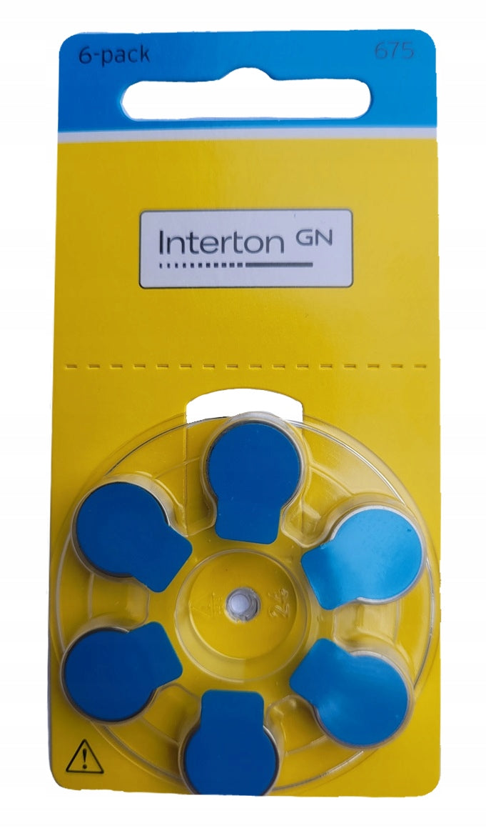 Hearing Aid Batteries INTERTON type 675 - 6pcs