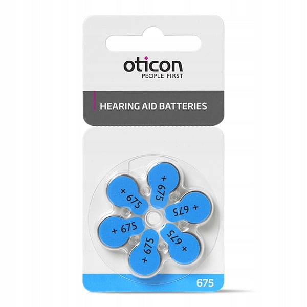 Hearing Aid Batteries Oticon 6pcs 675