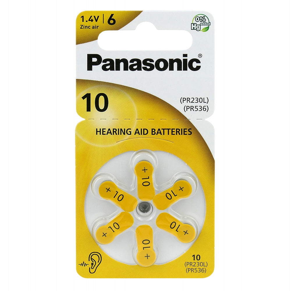 Hearing Aid Batteries - Panasonic - 10 / PR70 - 60 Pieces Packaging status original