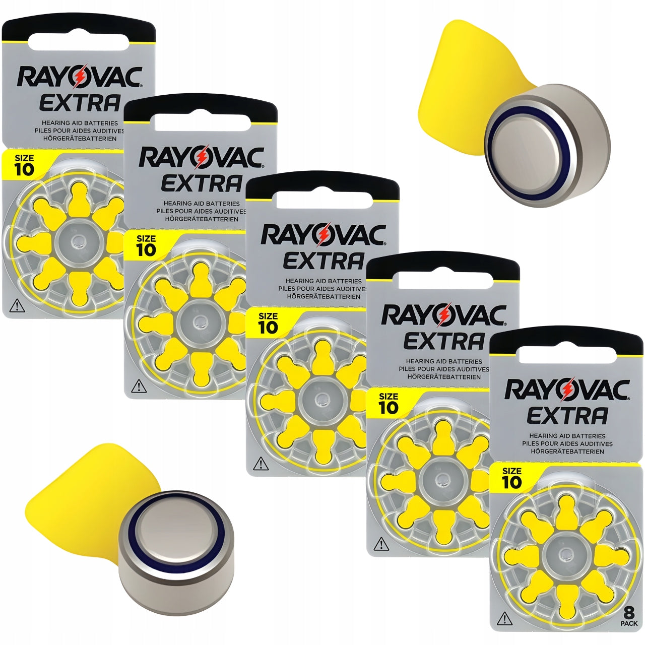 Hearing Aid Batteries RAYOVAC 10 / PR70 EXTRA x 40 pcs