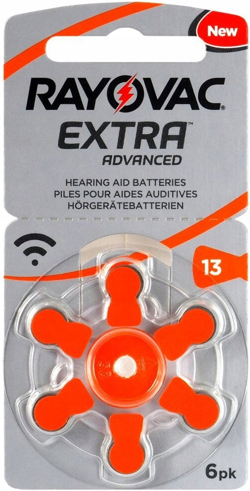 Hearing Aid Batteries RAYOVAC 13 MF PR48 ZincAir 6pcs. Manufacturer code 96121566
