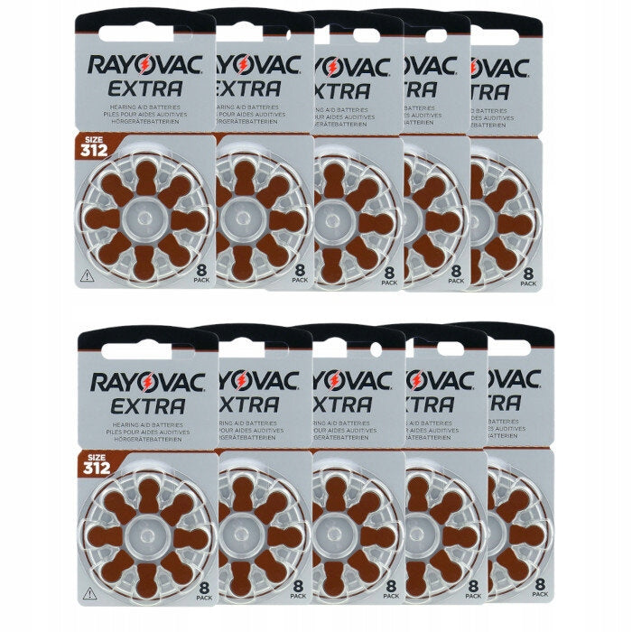 Hearing Aid Batteries RAYOVAC 312 MF PR41 ZincAir 180 mAh 80pcs Medical device no