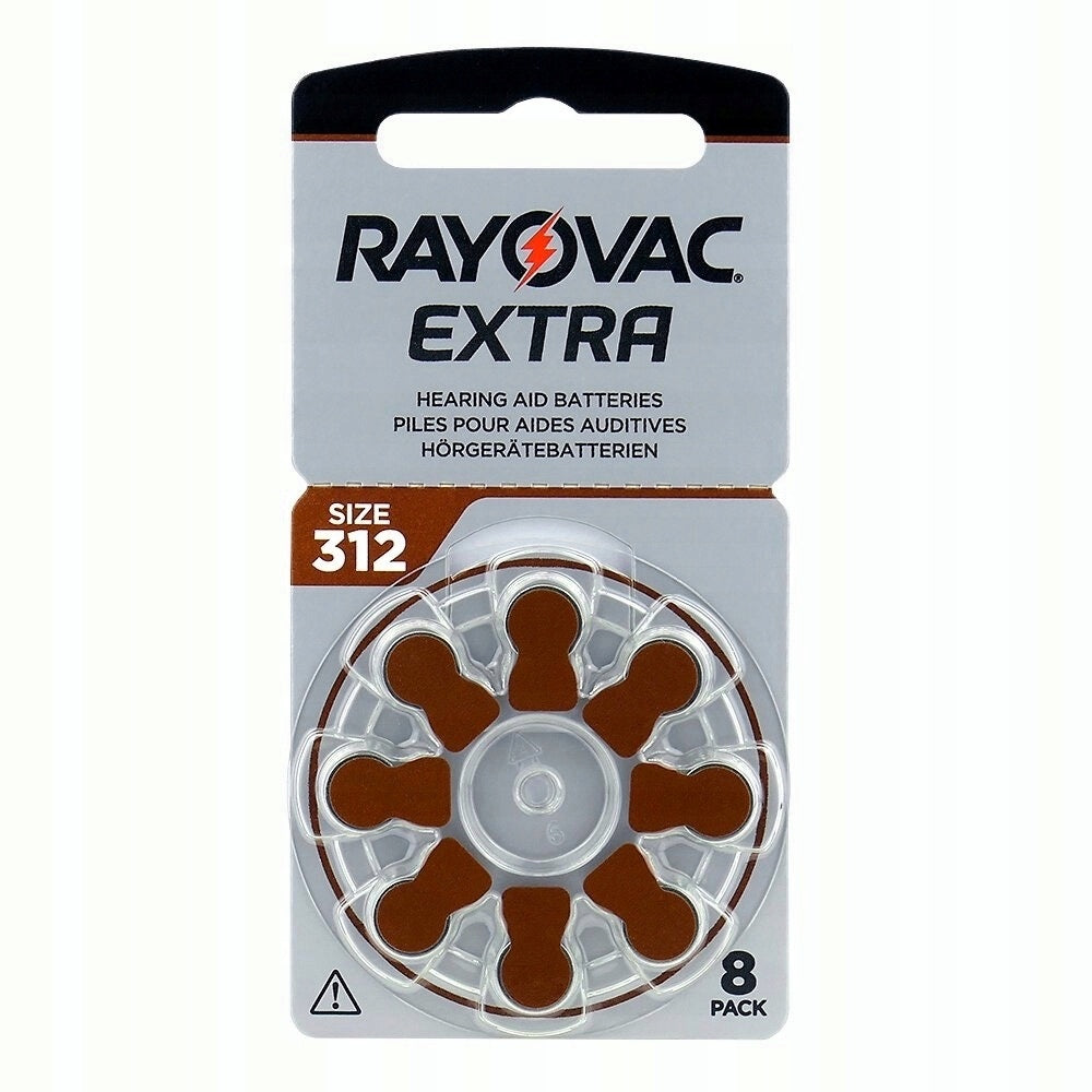 Hearing Aid Batteries RAYOVAC 312 MF PR41 ZincAir for Hearing Aids 8pcs Medical device no