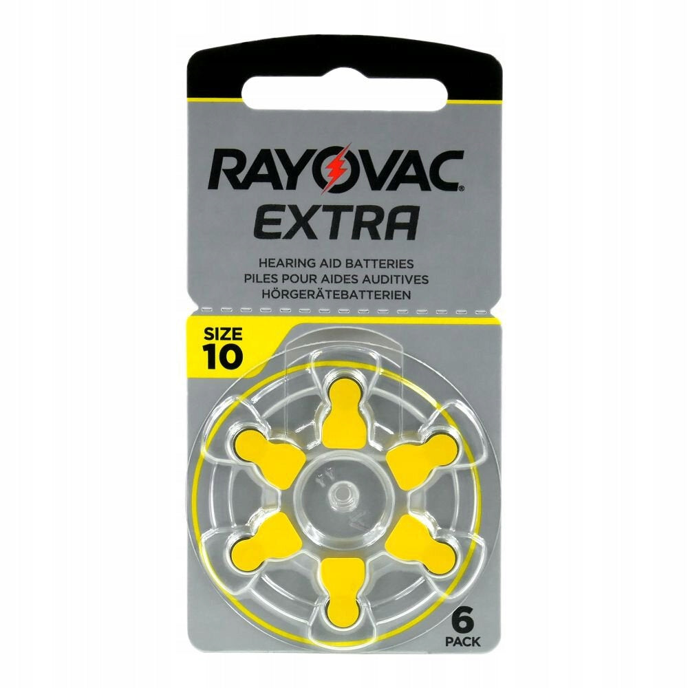 Hearing Aid Batteries - RAYOVAC EXTRA - 10 / PR70 - 6 Pieces Packaging status original