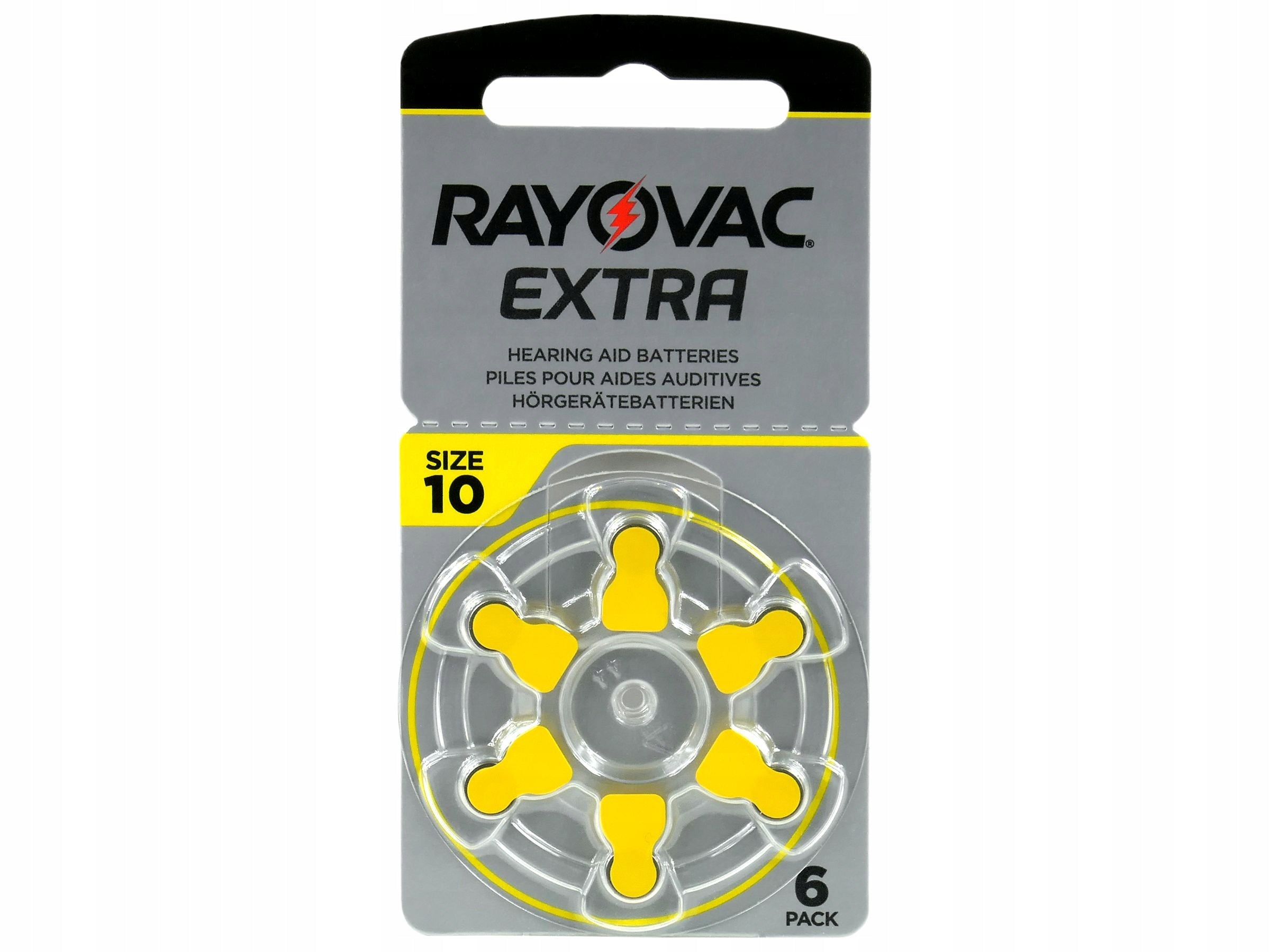 Hearing Aid Batteries - RAYOVAC EXTRA - 10 / PR70 - 6 Pieces