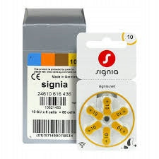 Hearing Aid Batteries, SIGNIA type 10 - 60pcs