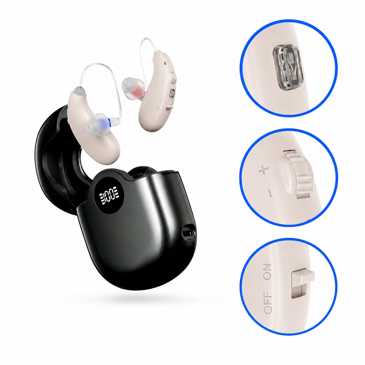 Hearing Aid Battery Behind-the-Ear Instruments Amplifier 2in1
