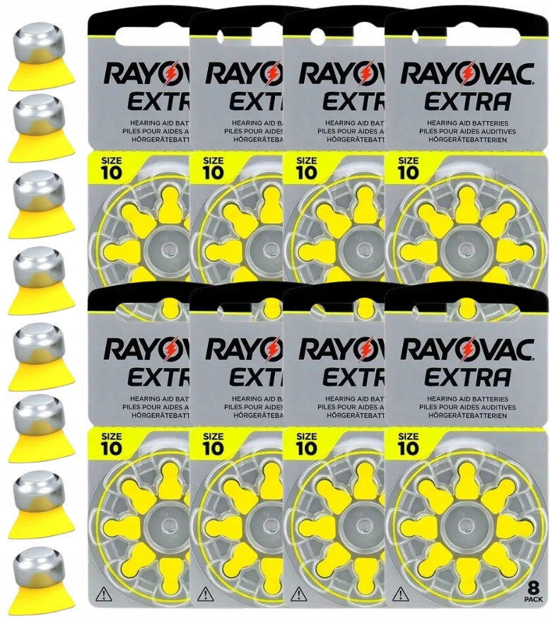 Hearing Aid Battery Rayovac 10 PR70 Long Date Set of 64