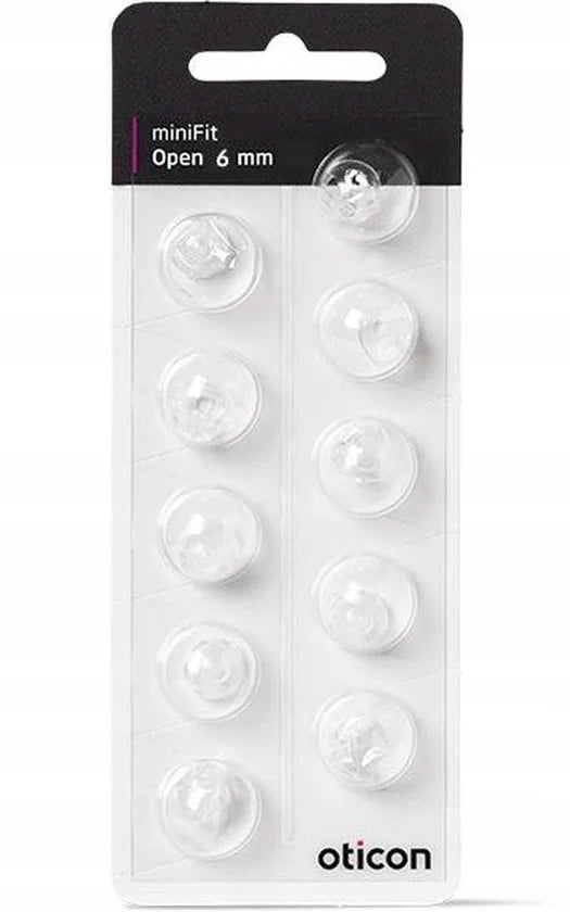 Hearing Aid Domes OTICON, BERNAFON, miniFit Open 6 mm 10pcs
