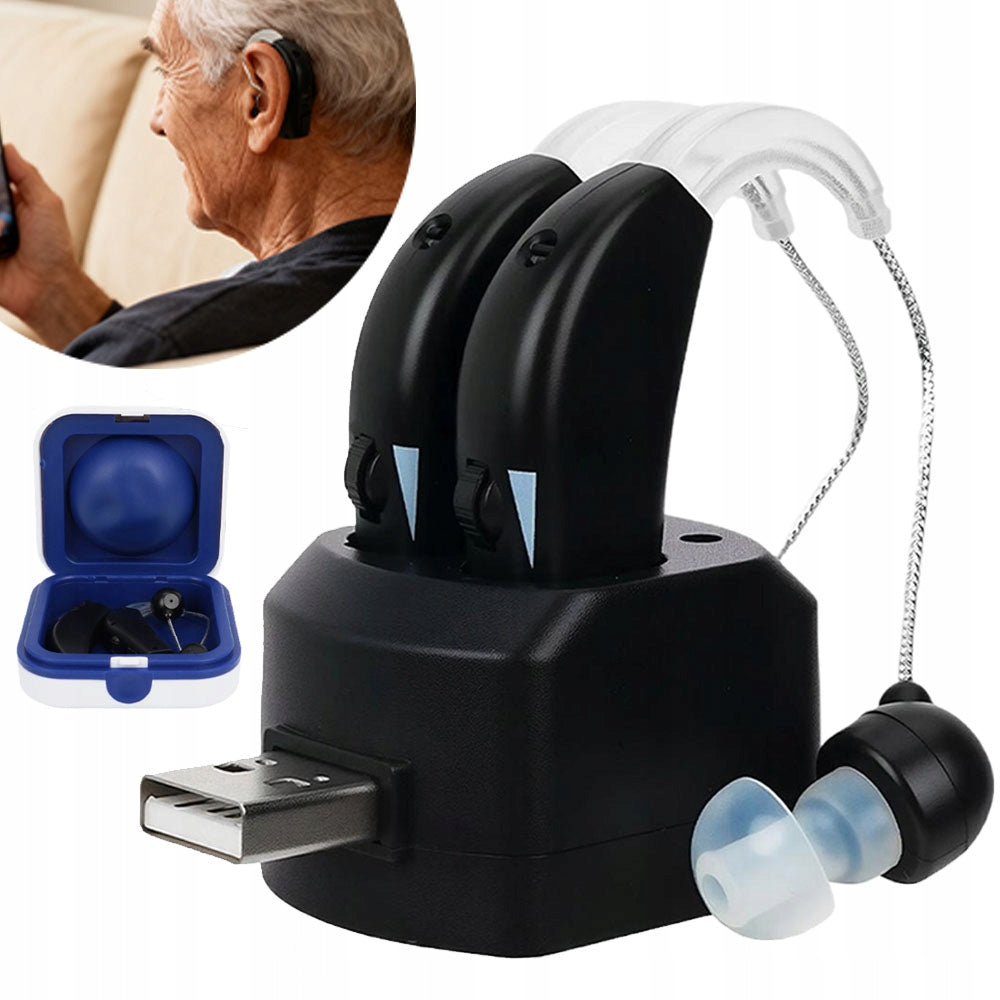 Hearing Aid Hearing Amplifier 2 In 1 Rechargeable In-Ear Case Gift Packaging status original