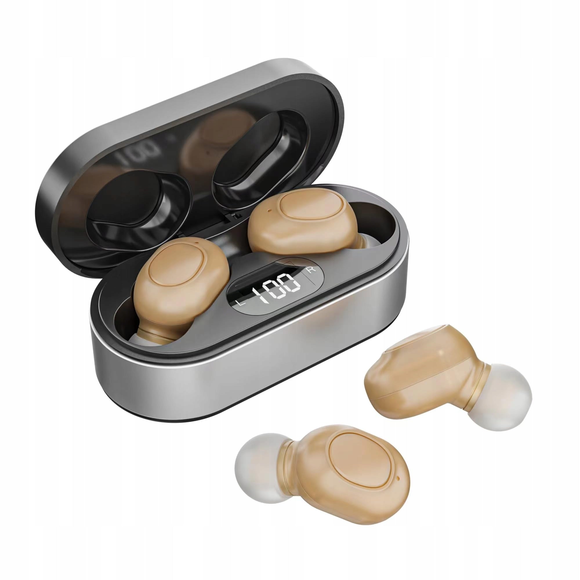 Hearing Aids For Seniors With CE Noise Cancellation, Grey LCD Box