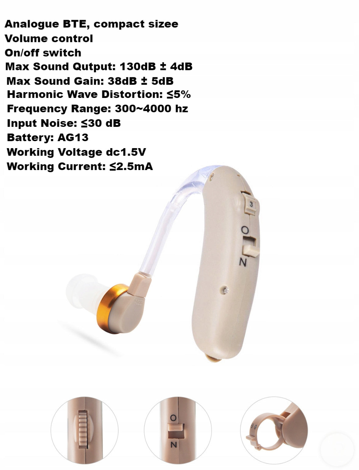 Hearing Aids Hanging Ears, Sound Amplifiers, Hearing Aid for Packaging status original