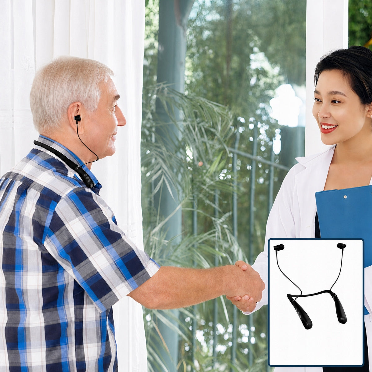 Hearing aid with neckband – for mild to severe hearing loss Medical device no
