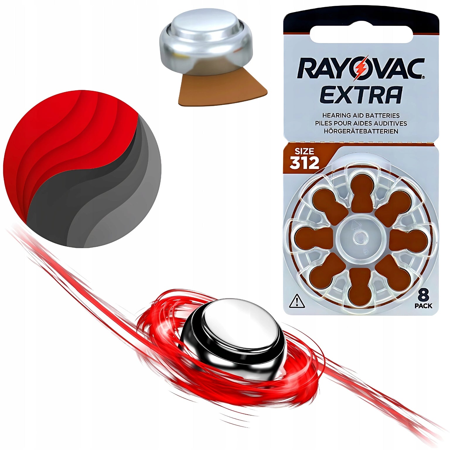 Hearing aids 312 PR41 DA312N6 Rayovac extra mercury free set x 40 pcs Medical device no