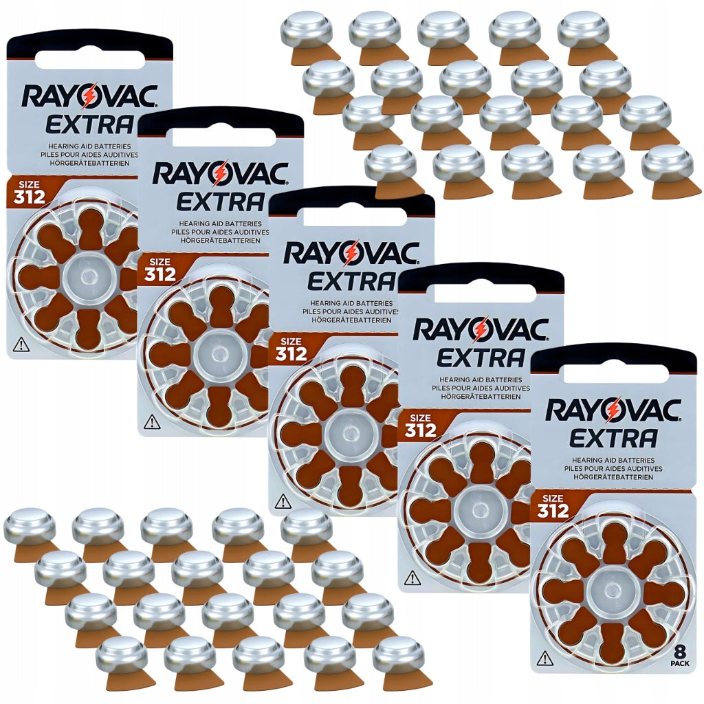 Hearing aids 312 PR41 DA312N6 Rayovac extra mercury free set x 40 pcs