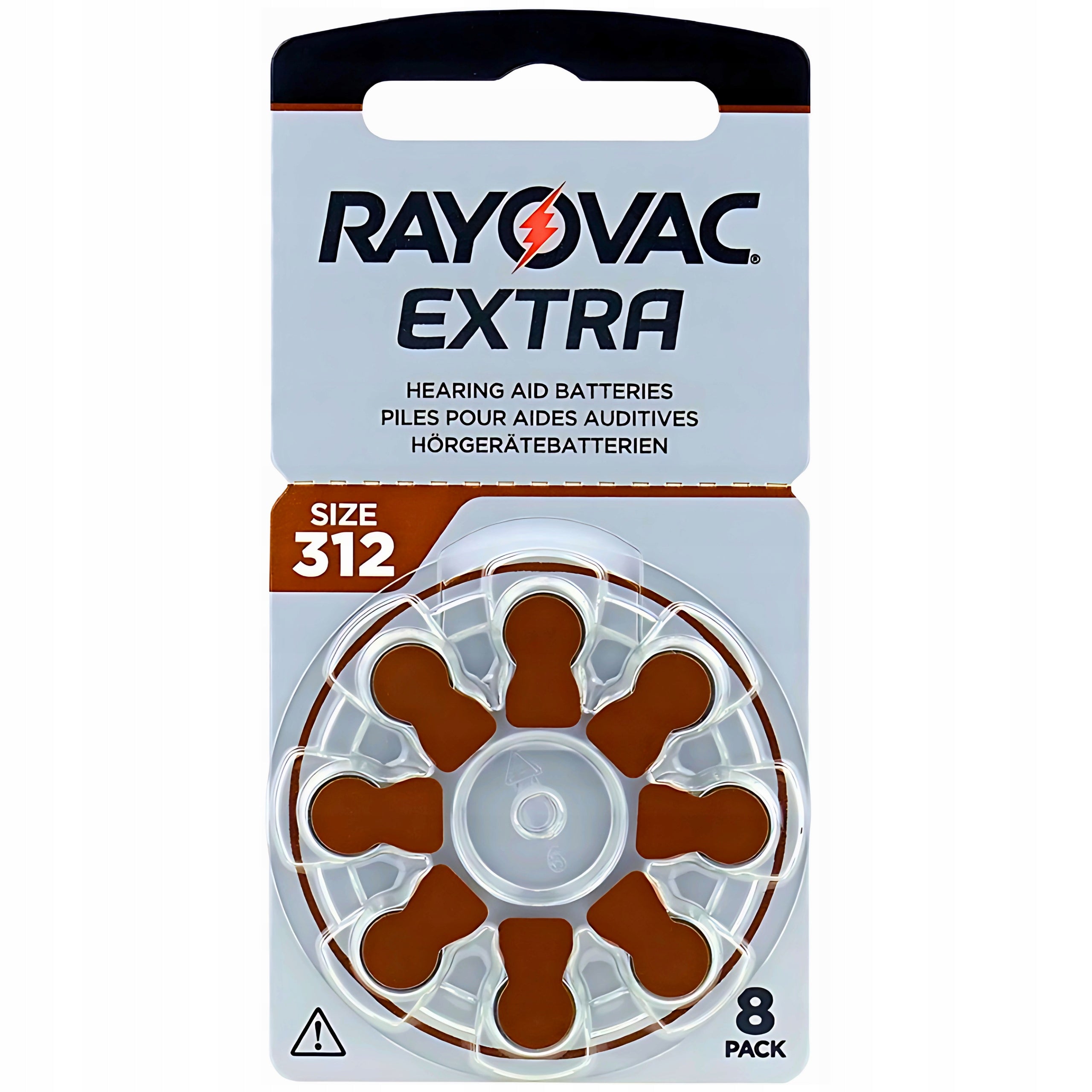 Hearing batteries 312 PR41 1,45V RAYOVAC extra LONG DATE x 8 pcs Packaging status original